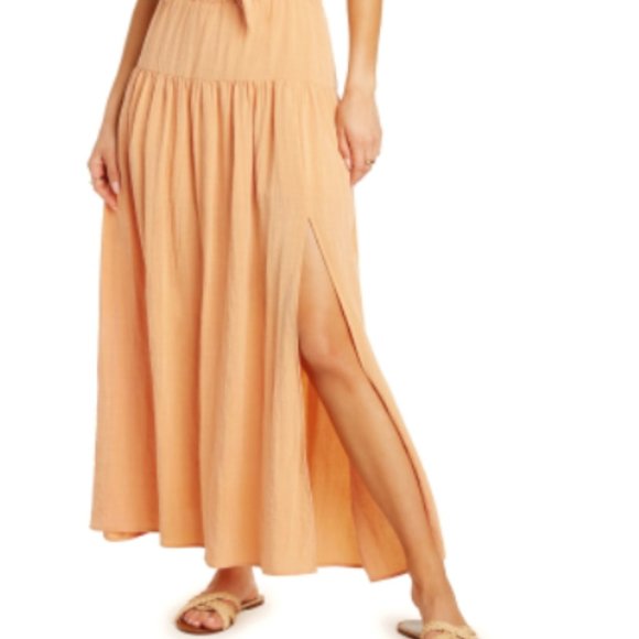 NWT Willow Julie Halter Crop Top Two-Piece Maxi Dress in Orange - Picture 2 of 11